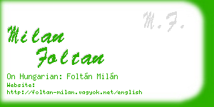 milan foltan business card